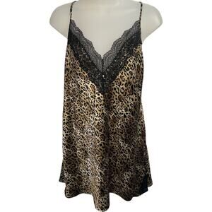 Victoria's Secret Leopard Lace Satin Nighty Slip Dress M Coquette Lingeriecore